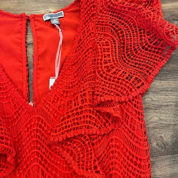 Chelsea28 Red Ruffle Mini Dress - Picture 10 of 12